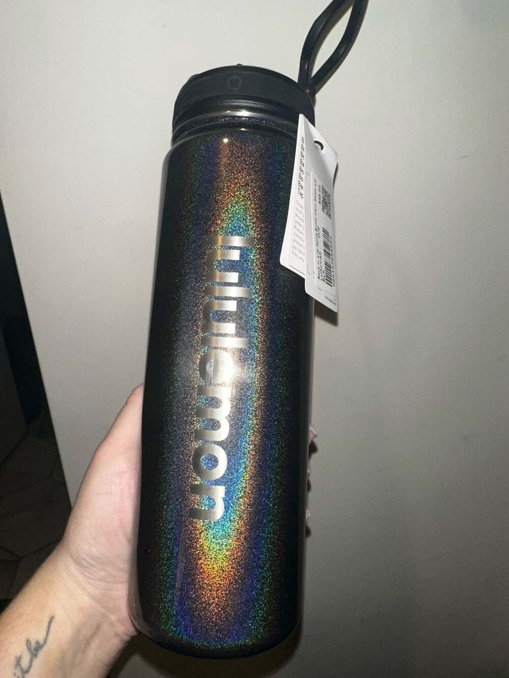 Lululemon Back to Life Sport Bottle 24oz Straw Lid Shine Black